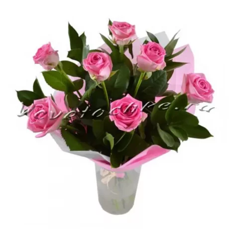 Букет «7 розовых роз»