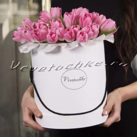 Шляпная коробка Grand «Розовые тюльпаны»