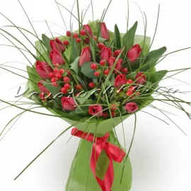 Букет «15 красных тюльпанов»