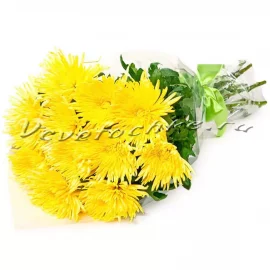 Букет «11 желтых хризантем»