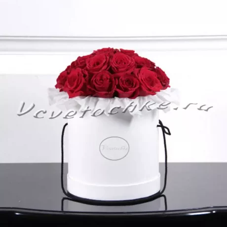 Шляпная коробка Grand "Розы Красные", Доставка цветов Тольятти, цветы Тольятти, Vcvetochke