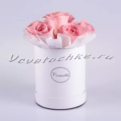 Шляпная коробка Demi "Розы Розовые", Доставка цветов Тольятти, цветы Тольятти, Vcvetochke