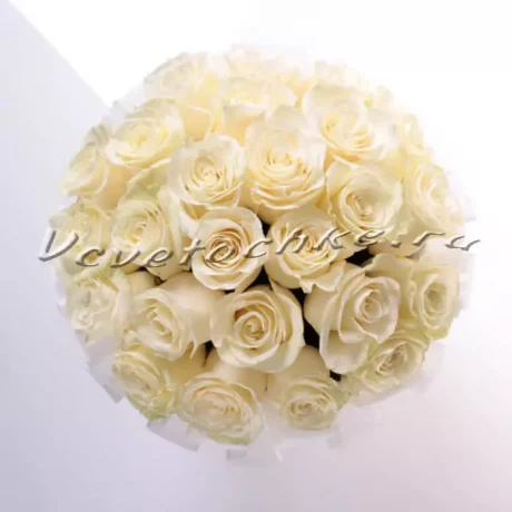 Шляпная коробка Grand "Розы Белые", Доставка цветов Тольятти, цветы Тольятти, Vcvetochke