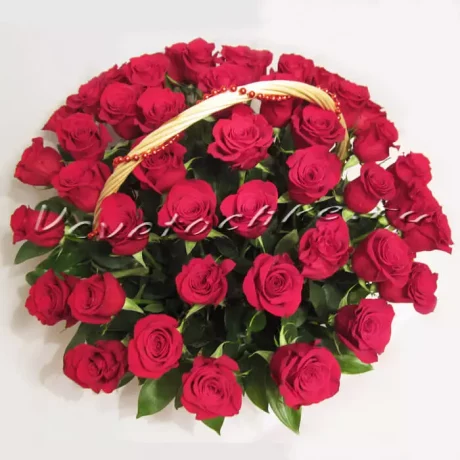 Корзина "45 красных роз", Доставка цветов Тольятти, цветы Тольятти, Vcvetochke