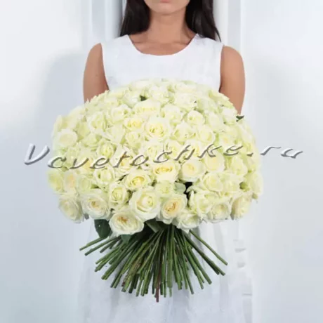 Букет "101 белая роза", Доставка цветов Тольятти, цветы Тольятти, Vcvetochke