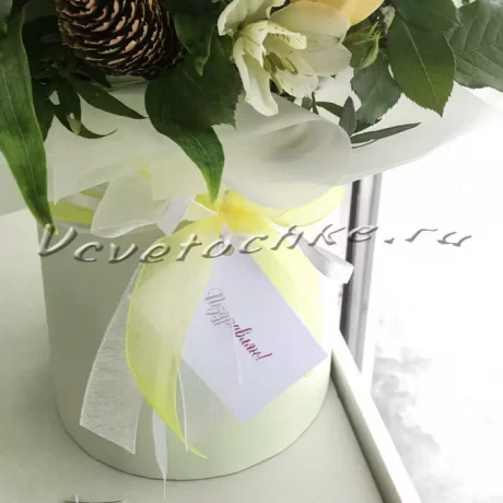 Шляпная коробка "Джемини", Доставка цветов Тольятти, цветы Тольятти, Vcvetochke