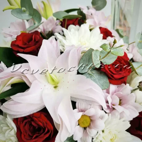 Шляпная коробка "Калисто", Доставка цветов Тольятти, цветы Тольятти, Vcvetochke